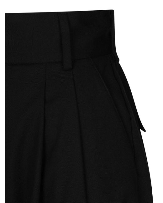 Dolce & Gabbana Black Gabardine-Shorts mit Falten