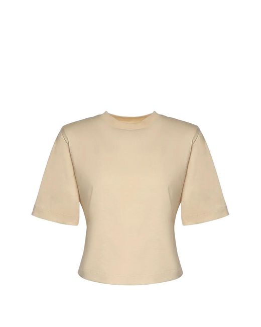 Nineminutes Natural Padded-Shoulder T-Shirt
