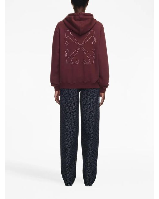 Off-White c/o Virgil Abloh Purple Arrows-Embroidered Cotton Hoodie