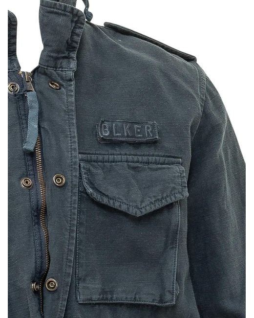 Bl'ker Blue Multi-Pocket Field Jacket for men