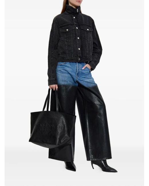 Alexander Wang Black Zip-Up Denim Jacket