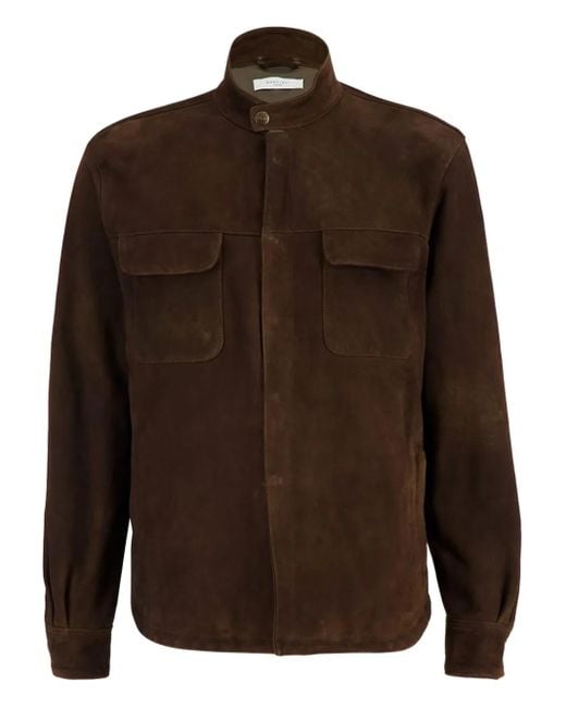 Veste En Daim À Poches À Rabat Boglioli pour homme en coloris Brown