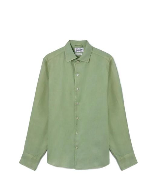 Mc2 Saint Barth Green Long-Sleeve Button-Up Shirt for men