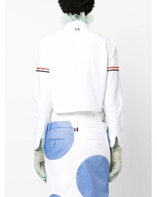 Thom Browne Cropped Blouse in het White