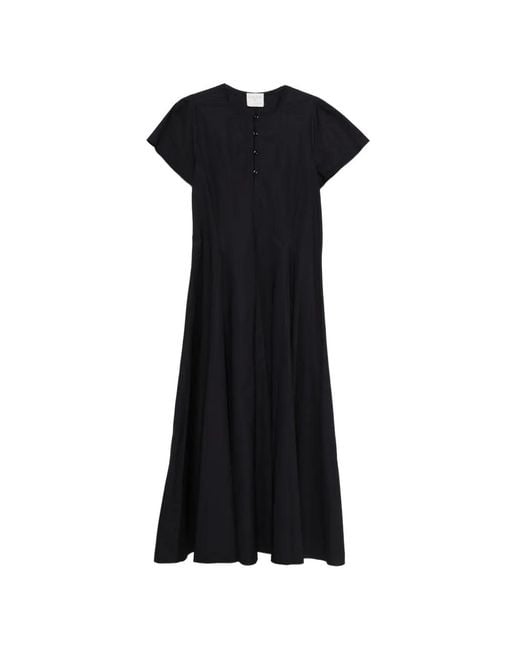 Forte_forte Black Buttoned Midi Dress