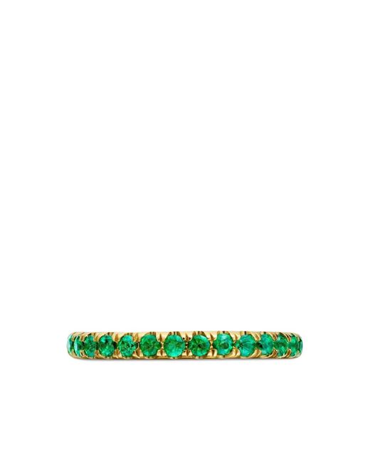 David Yurman Green 18Kt Cable Collectibles Emerald Stack Ring (2Mm)