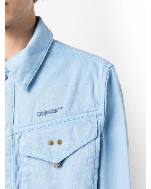 Objects IV Life Blue Logo-Print Denim Jacket for men