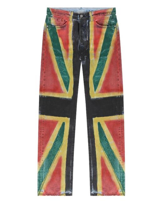 DENIM TEARS Union Jack Straight-Leg Jeans in Red for Men Lyst UK
