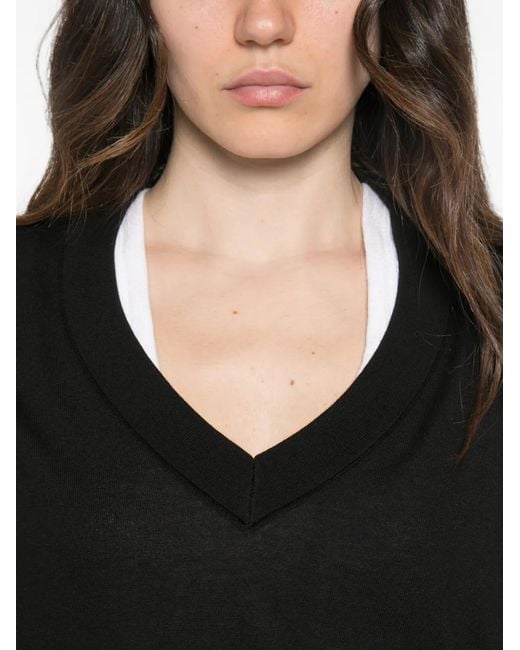 Marella Black V-Neck Long-Sleeve Sweater