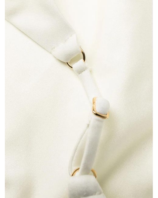 Noire Swimwear White Tonal-Stitch Detail Bikini Set