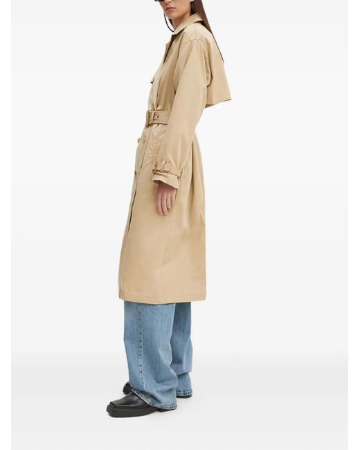 Levi's Natural Double-Breasted Belted Coat