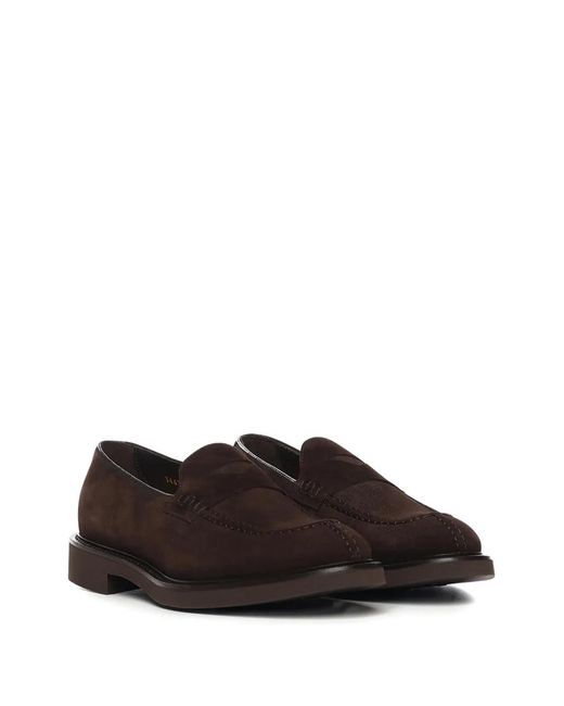 Doucal's White Panelled Suede Loafers for men