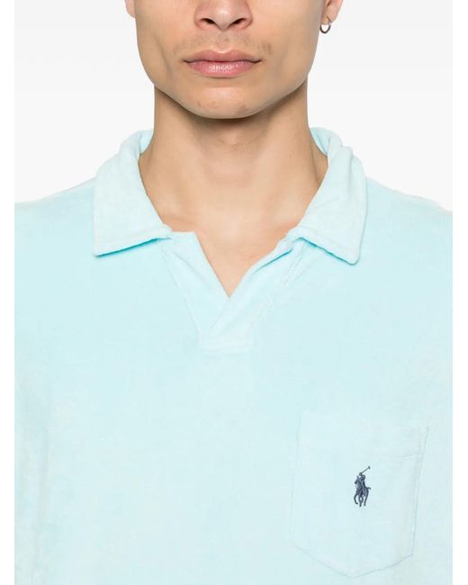 Polo Ralph Lauren Blue Cotton Polyester Polo Shirt for men