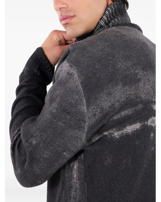 Roberto Cavalli Gray Turtleneck Wool Sweater for men