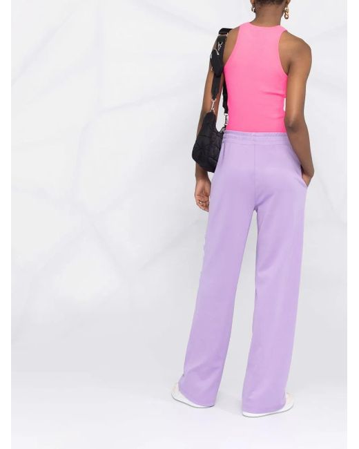 MSGM Pink Ribbed-Knit Sleeveless Top