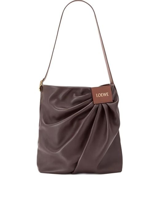 Bolso de hombro drapeado de Loewe de color Marrón Lyst
