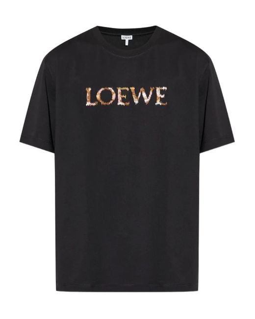 Loewe T-Shirt Mit Logo-Stickerei in Black für Herren