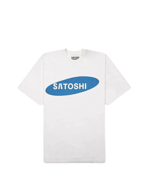 Satoshi Nakamoto White Logo-Print Crew-Neck T-Shirt for men