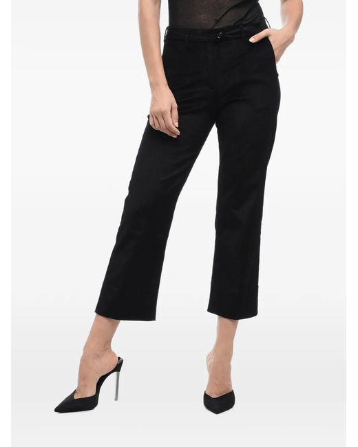 Woolrich Black Corduroy Cropped Trousers