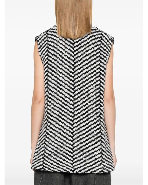 J.W. Anderson Black Chevron-Knit Top