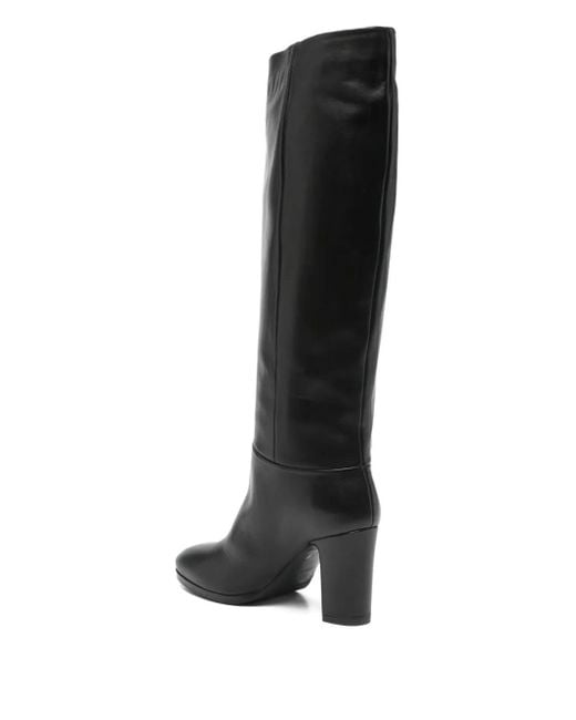 Julie Dee Black 80Mm Block-Heel Calf-Leather Boots