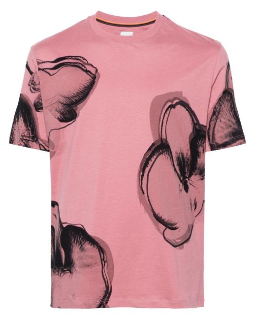 T-shirt con stampa di Paul Smith in Pink da Uomo