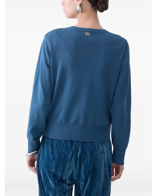 Liu Jo Blue Cardigan With Laces