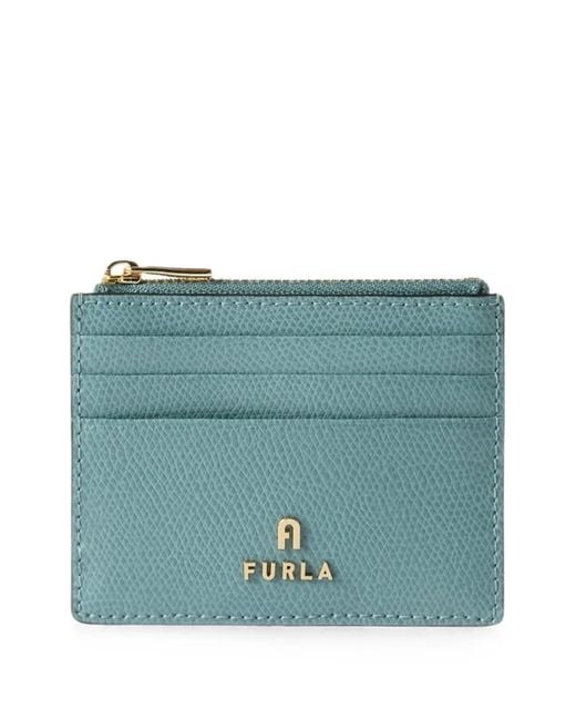 Furla Blue Camelia Card Case S