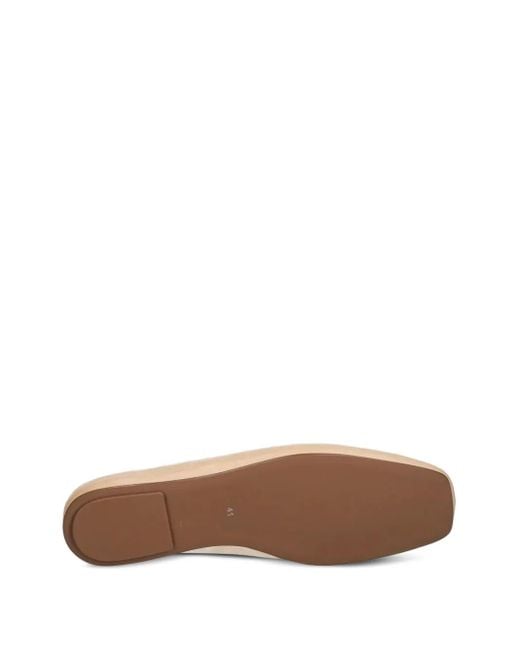 Jeffrey Campbell Leren Ballerina's Met Vierkante Neus in het Natural