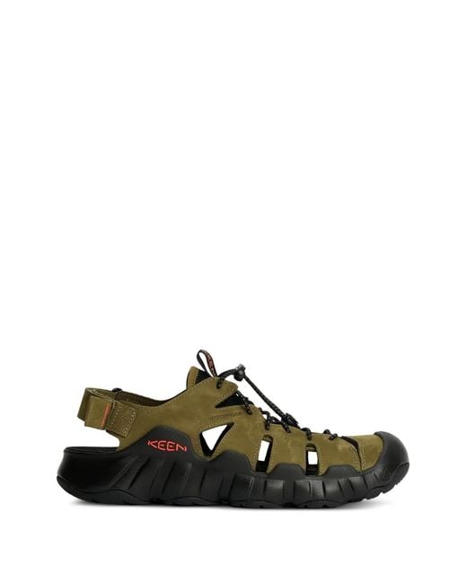 Keen Black Hyperport Fisherman Leather Sandals for men