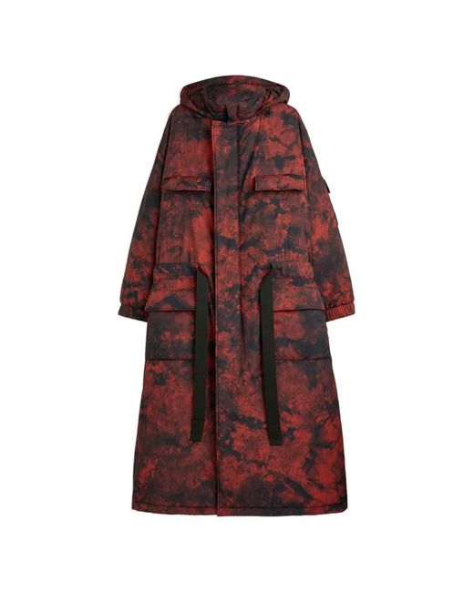 Y-3 Red Aop Hooded Coat for men