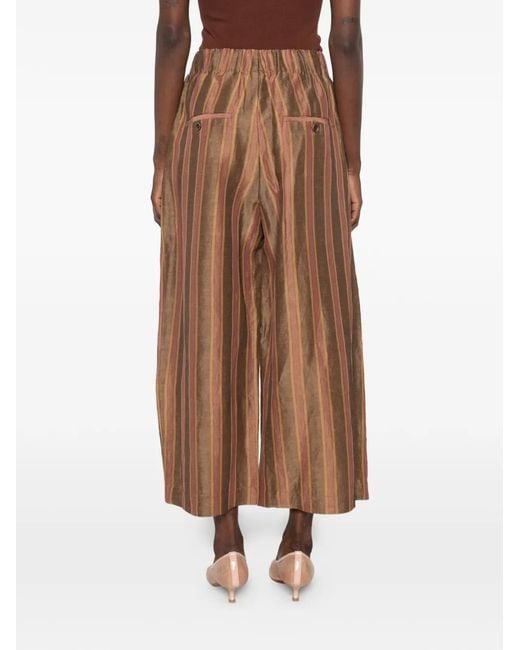 Uma Wang Brown Poetic Striped Palazzo Pants