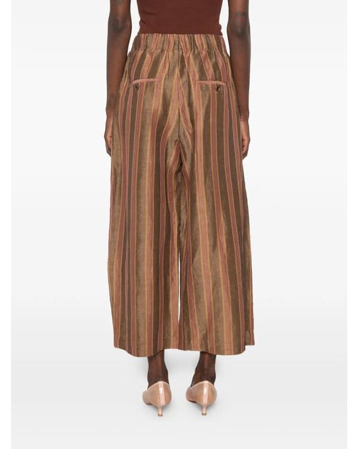 Uma Wang Brown Poetic Striped Palazzo Pants