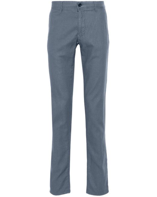 Incotex Blue Pressed-crease Slim-fit Trousers for men