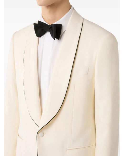 Lardini White Shawl-Lapel Jacket for men