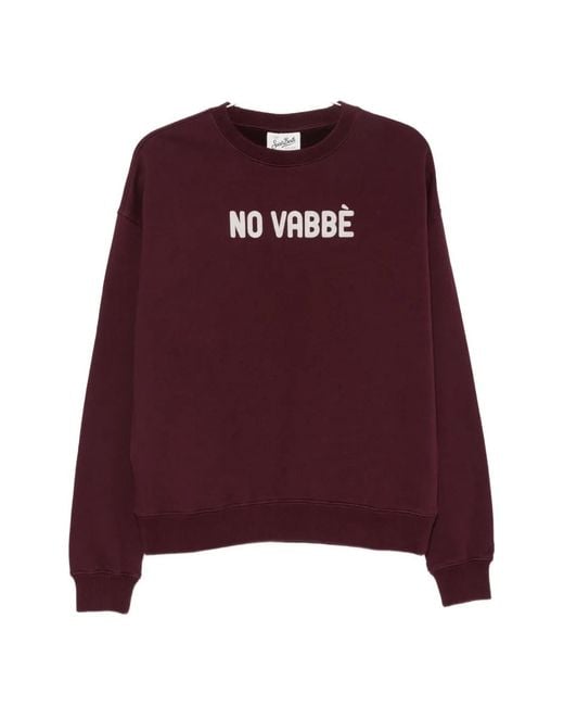 Mc2 Saint Barth Purple Slogan-Print Cotton Sweatshirt