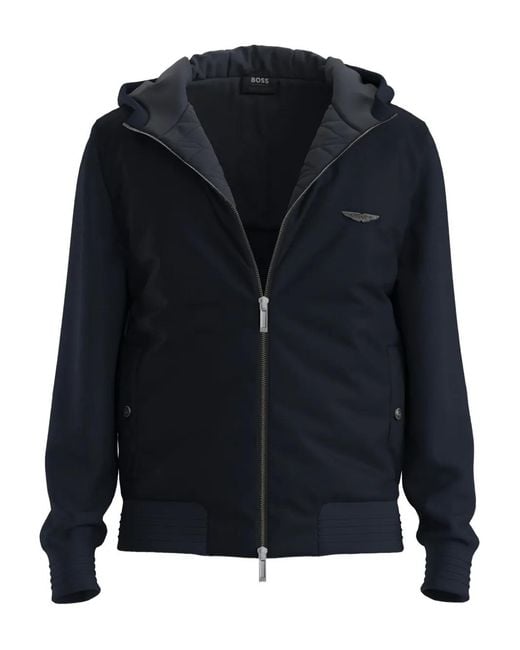 Boss Blue Hooded Jacket for men