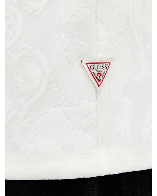Guess White Patterned Polo Shirt for men