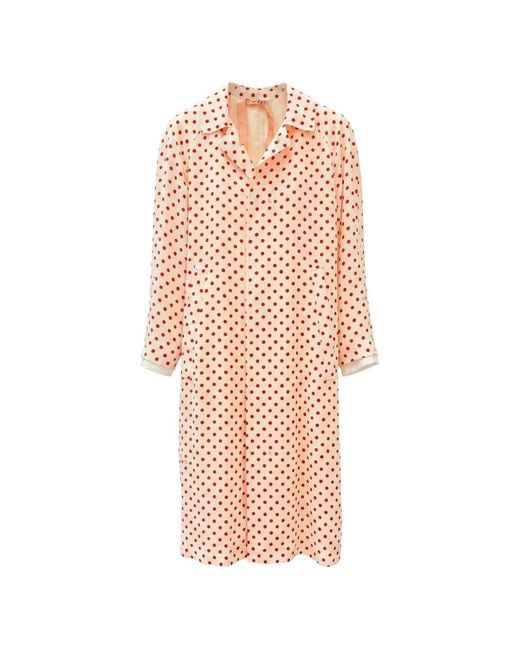 N°21 White Polka-Dot-Print Raglan-Sleeve Coat