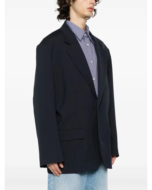 Acne Blue Single-Breasted Blazer for men