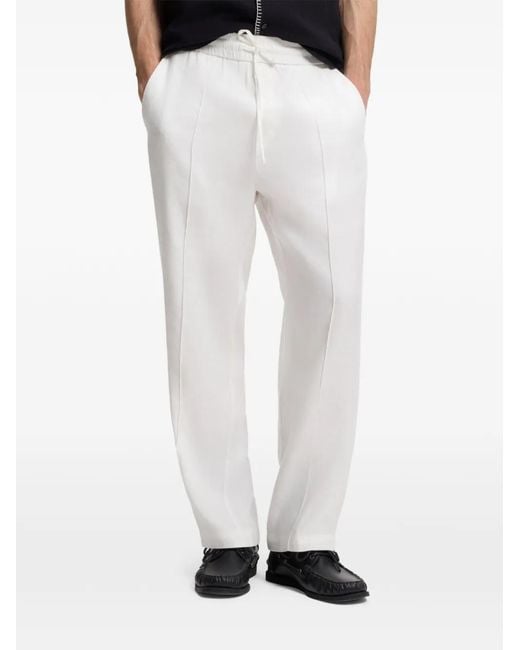 Boss White Drawstring Trousers for men