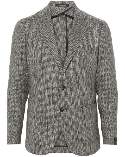 Tagliatore Gray Herringbone-Pattern Blazer for men