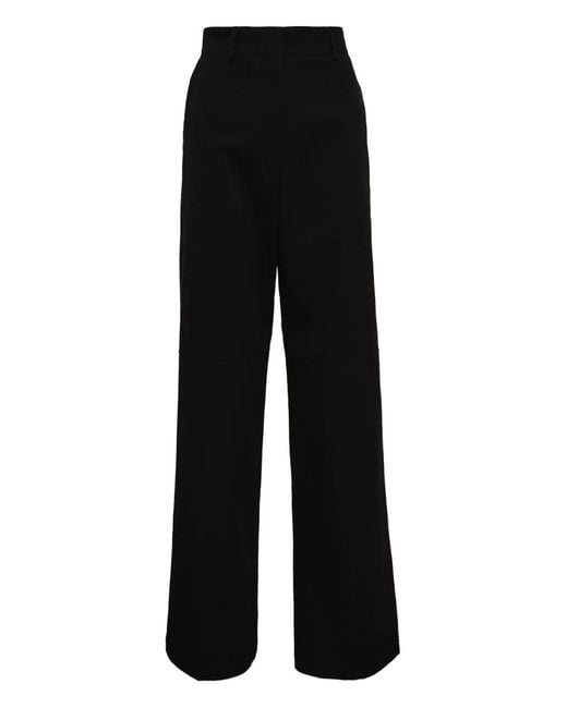 MSGM Black Logo-Detail Trousers