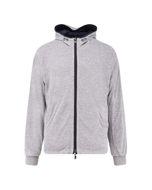 Corneliani Blue Zip-Up Reversible Cotton Jacket for men