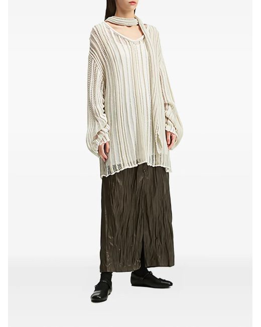 B+ AB White Open-Knit Sweater