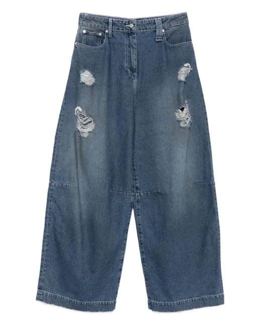 Simone Rocha Blue Distressed Puddle Jeans