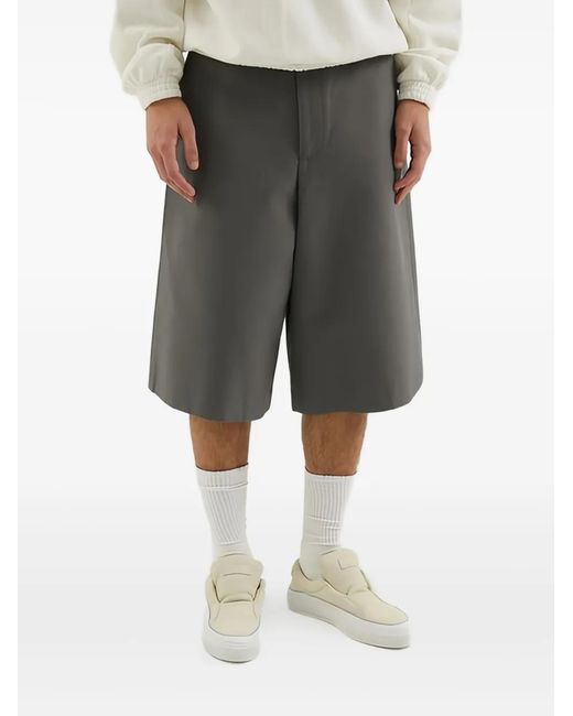 1989 STUDIO Gray Wide-Leg Tailored Shorts for men