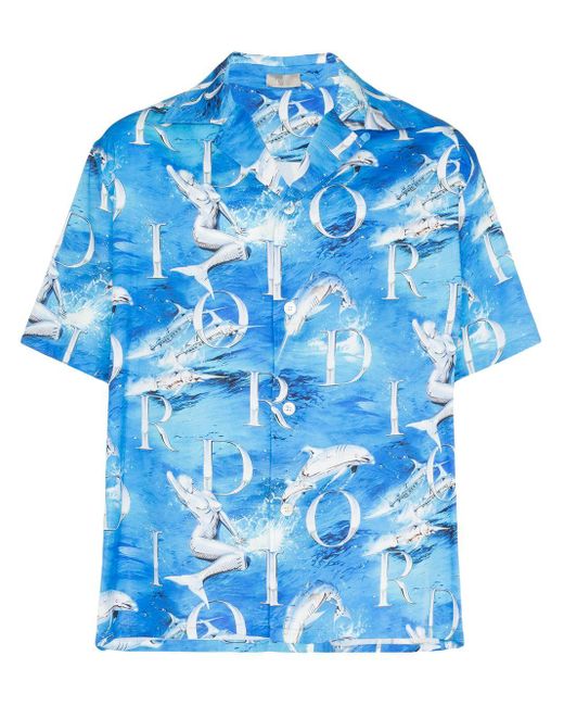 Dior Homme Hemd mit Delfin-Print in Blue für Herren