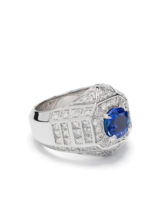 Statement Paris Blue Meaningful Beauties #5 Sterling And Diamond Cocktail Ring