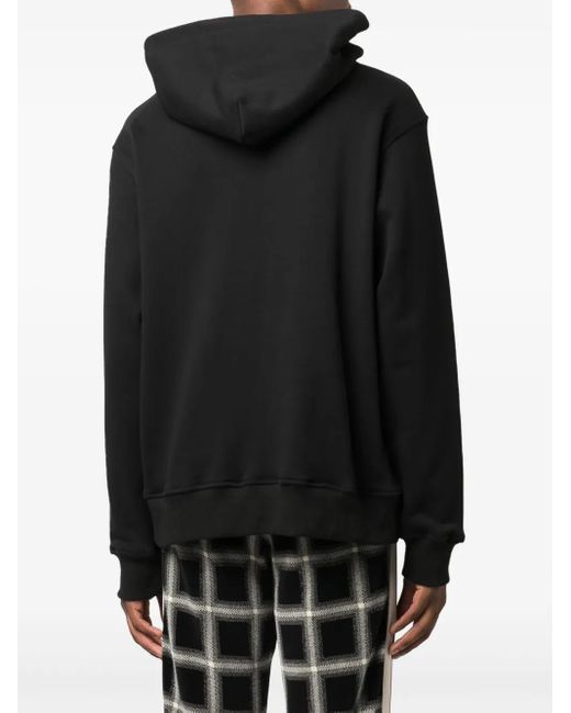 Just Don Black Authorized Dealer Slogan-Print Cotton Hoodie for men